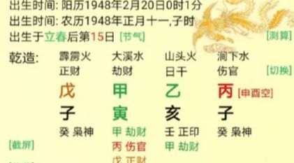 女命日柱偏财时柱七杀
,年柱图3