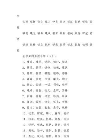 金字旁涵养的字男孩
,金字旁最吉利的名字图4