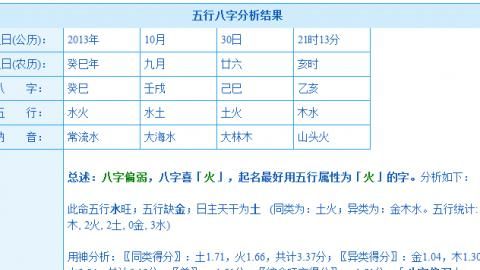 输入出生日期查五行属性,输入出生日期查五行缺啥图1