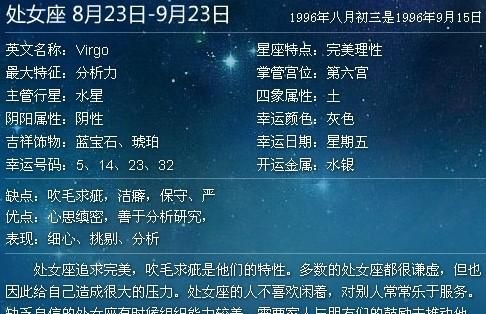 96年九月二十四什么星座,9月24日是什麼星座啊图3