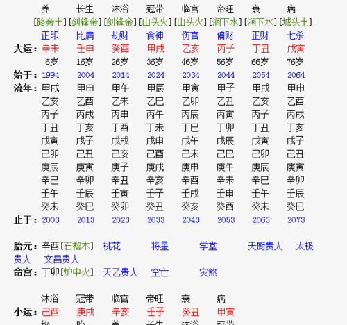 八字排盘解析图解,四柱八字排盘详解析图1