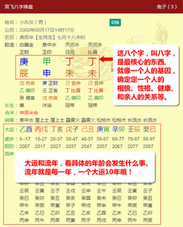 八字四柱算命排盘,免费四柱八字排盘详解析图3