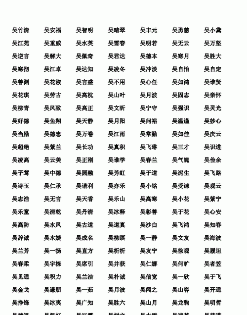 吴姓男孩名字最好